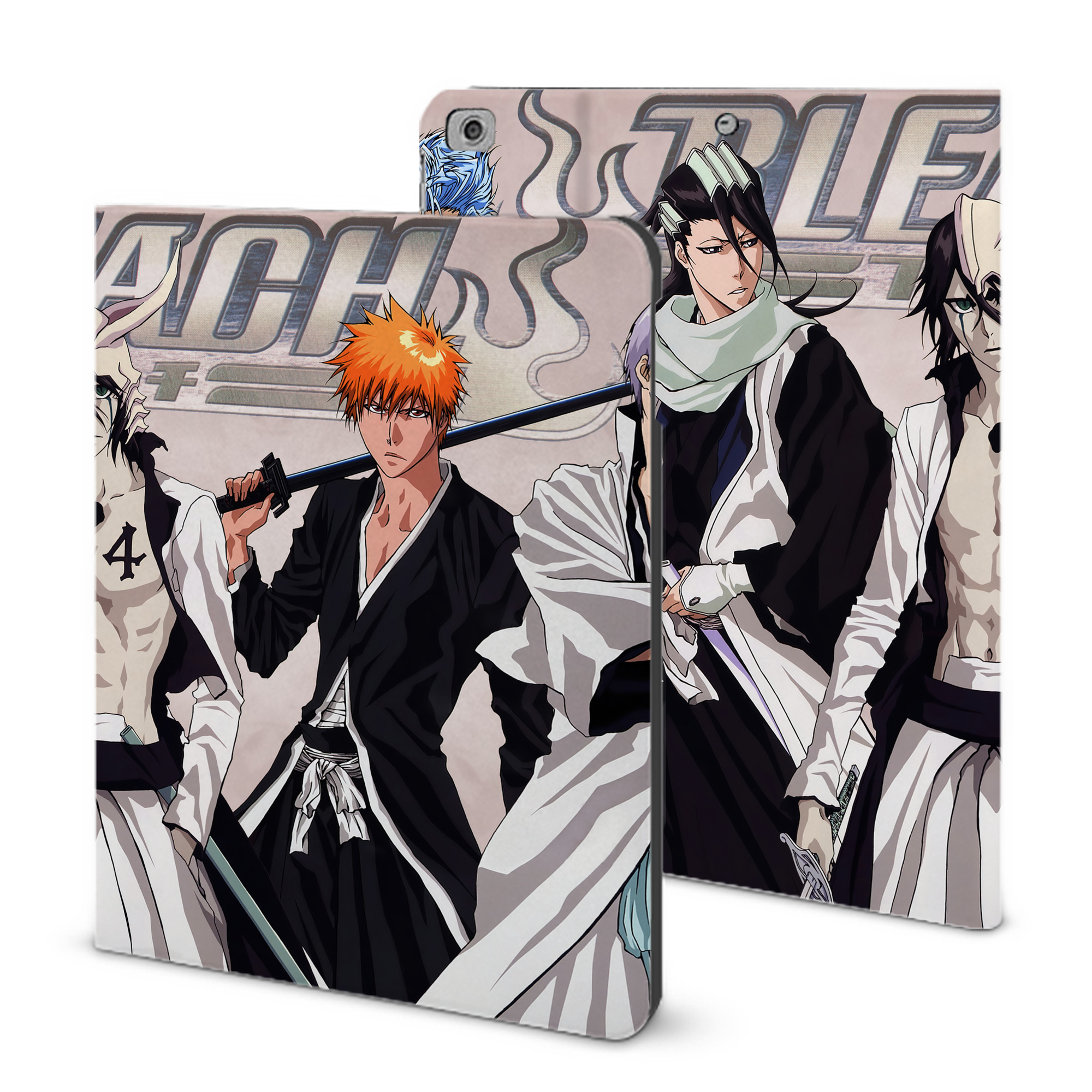 （画像用） ブリーチ BLEACH IPad ケース ブック型 PUレザー TPU 耐衝撃 軽量 薄型 ペン収納なし 全面保護 IPad 各モデル対応